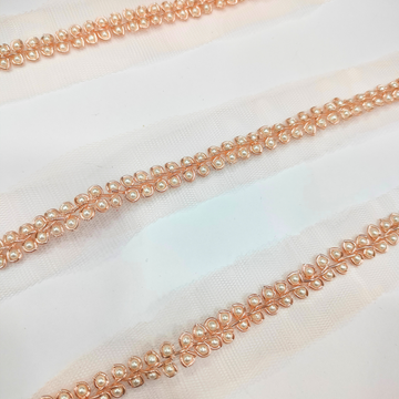 Rose Gold Pearl Drop Floral Lace