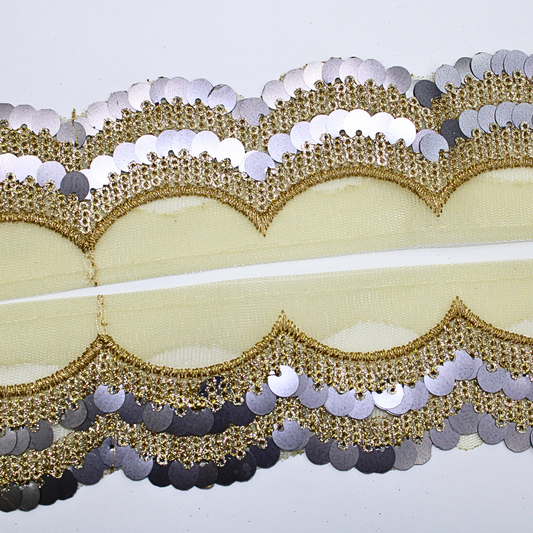 Silver Sequin Coin-Shaped Trim for Dazzling Embellishments