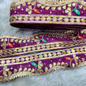 Purple Gota Embellished Handwork Trim