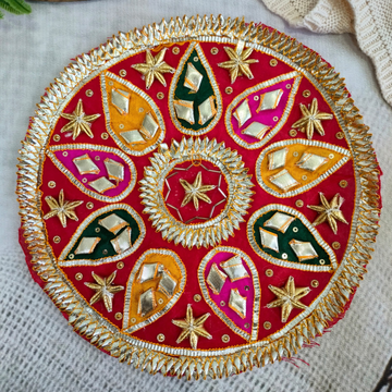 Red Embellished Gota Patch