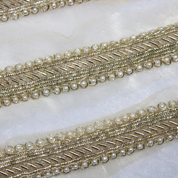 Golden and White Handwork Trim