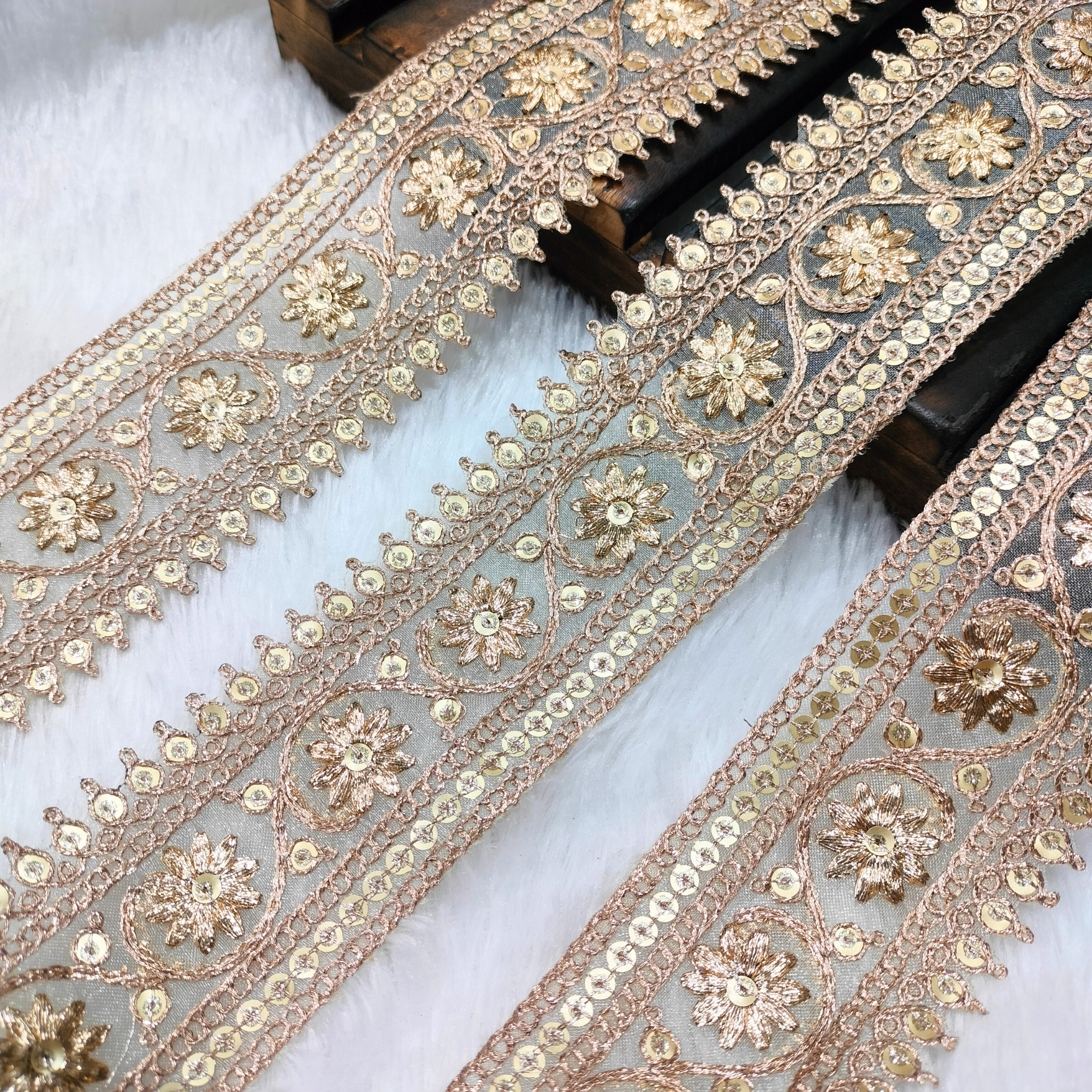 Floral Medallion Embroidered Lace