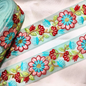 Delicate Light Blue Floral Lace Embroidery Trim