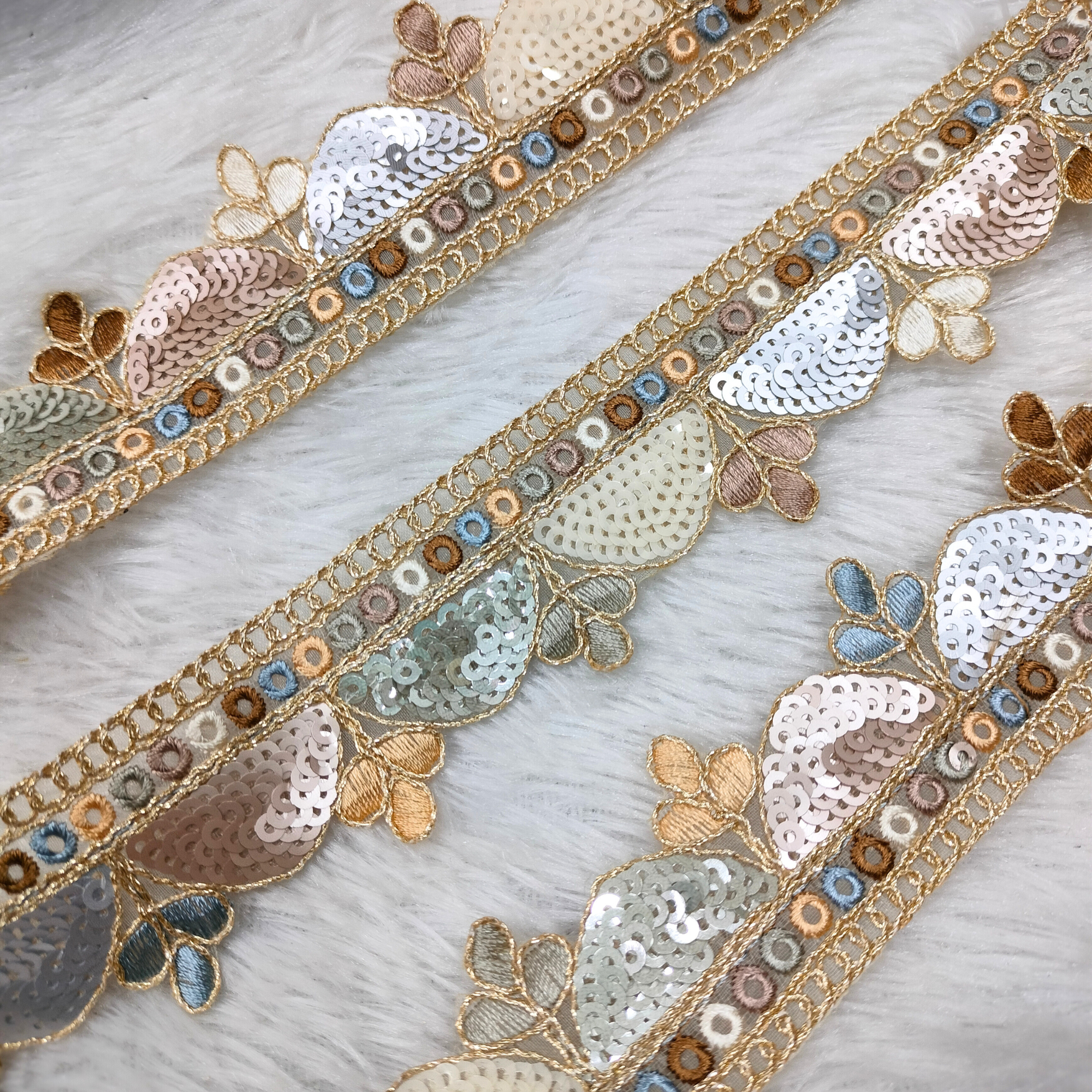 Dual-Tone Sequin Petal Lace