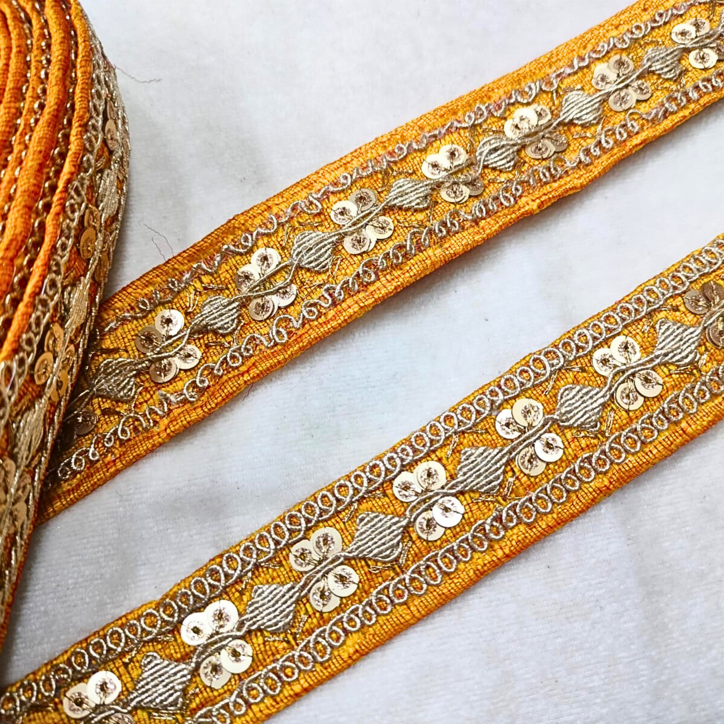 Yellow Fancy Embellished Trim