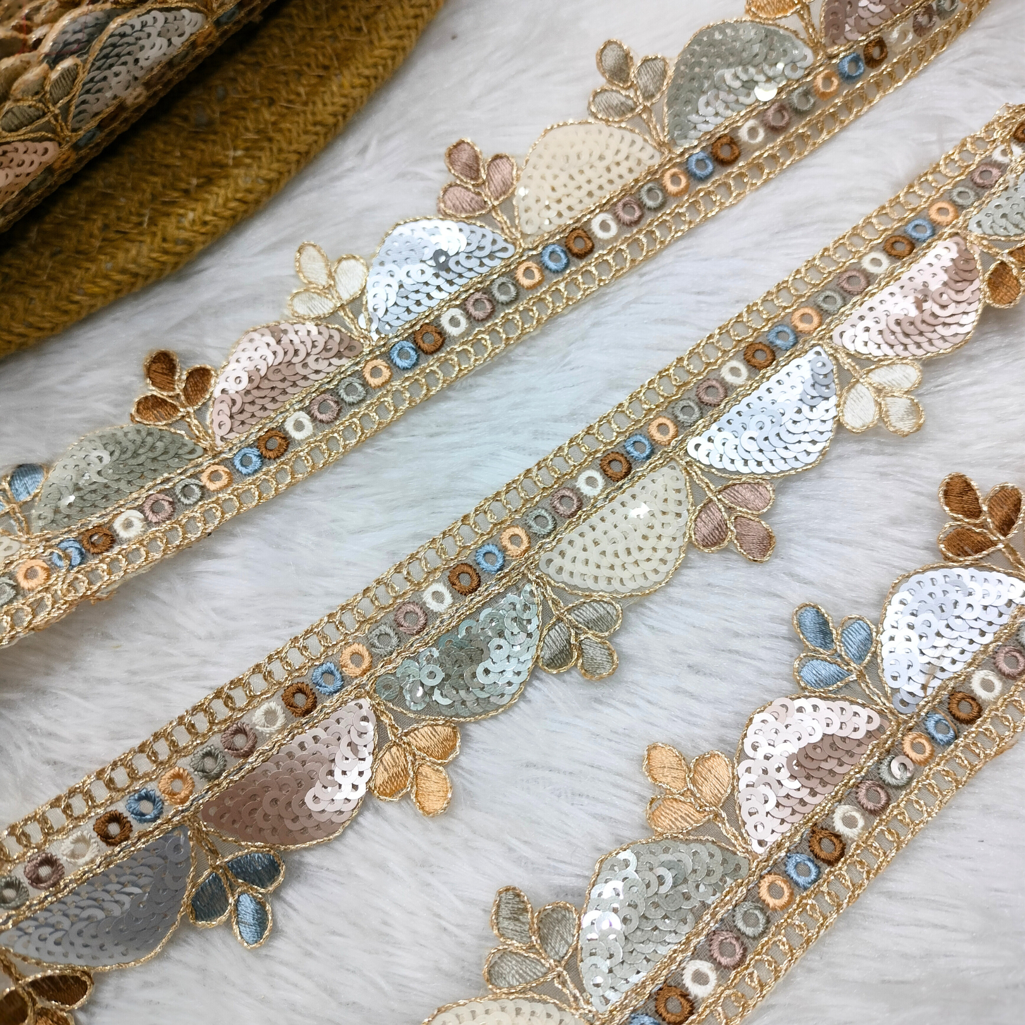 Dual-Tone Sequin Petal Lace