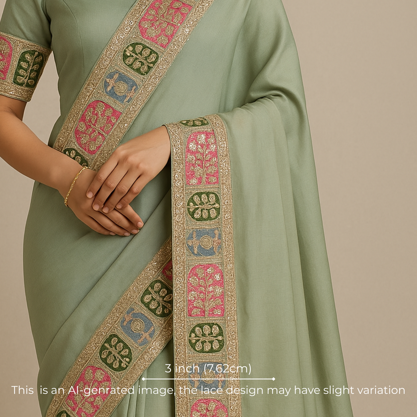 Pista Green Fancy Embroidery Trim