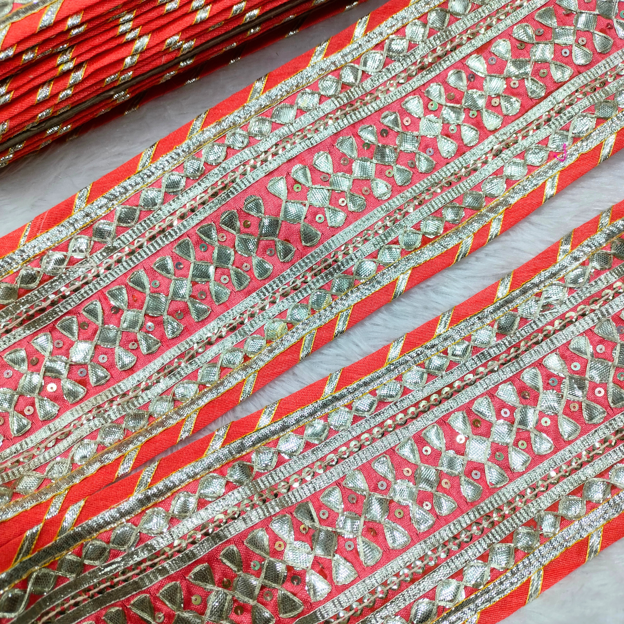 Geometric Sequin Embroidered Lace