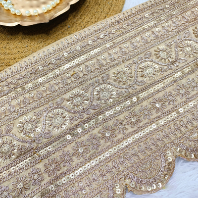 Traditional Zari Embellished Scallop Lace hover image