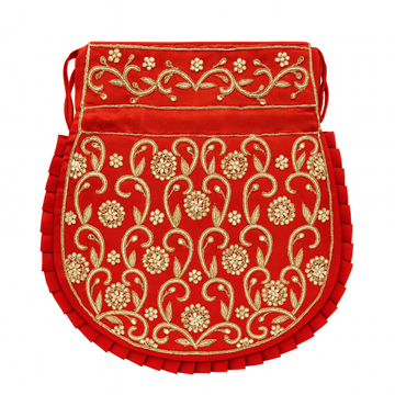 Scarlet Bloom Potli