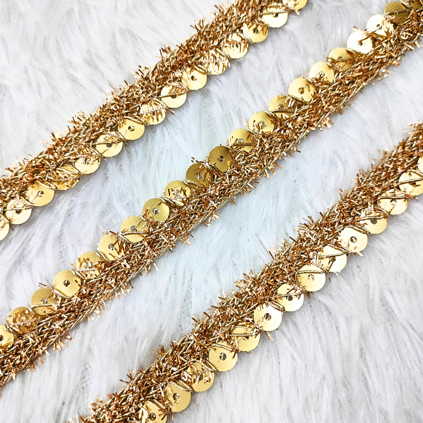 Golden Sequin Embellished Trim