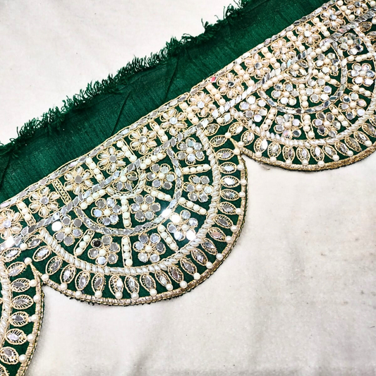 Scalloped Green Mirror Embellished Trim