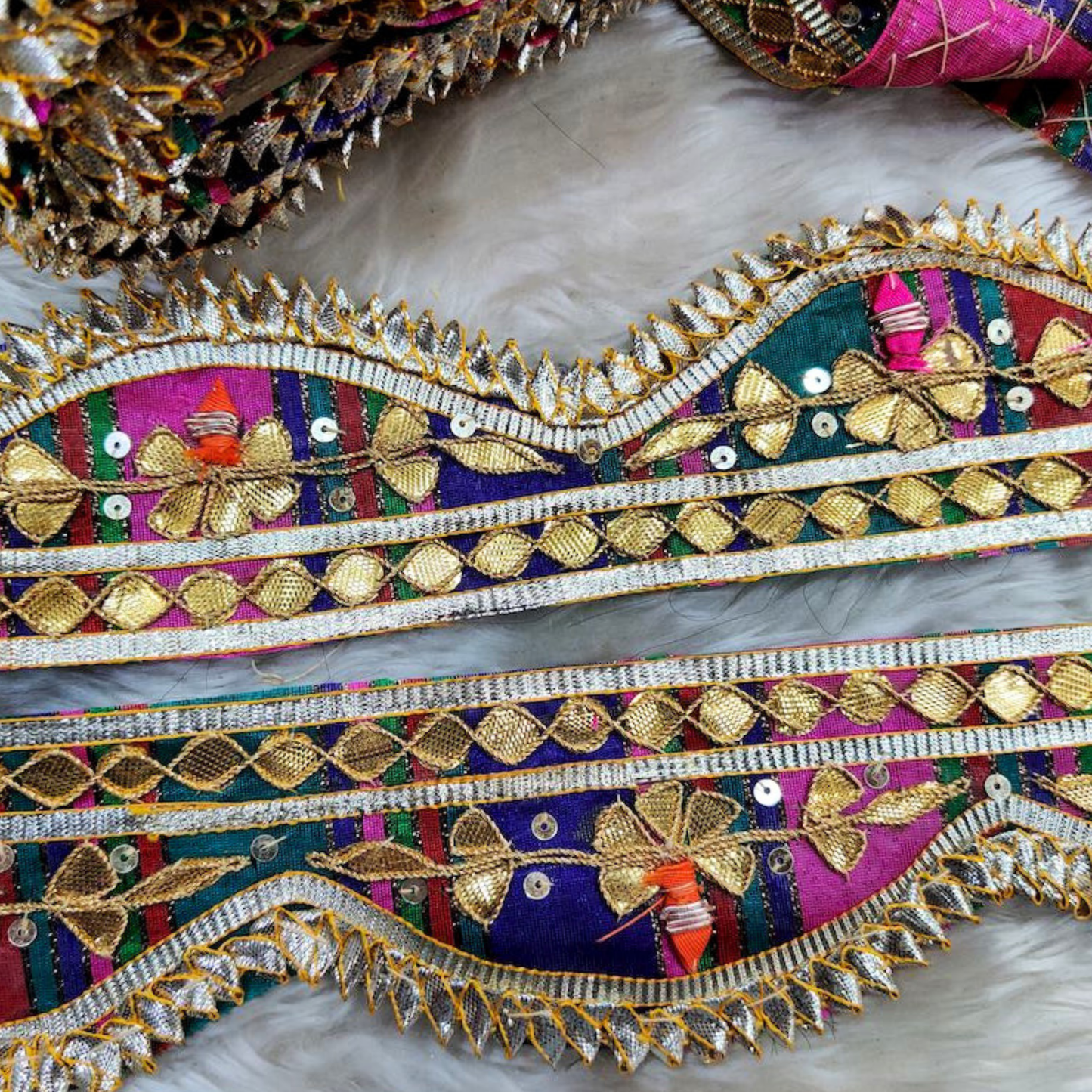 Multicolor Gota Embellished Handwork Trim