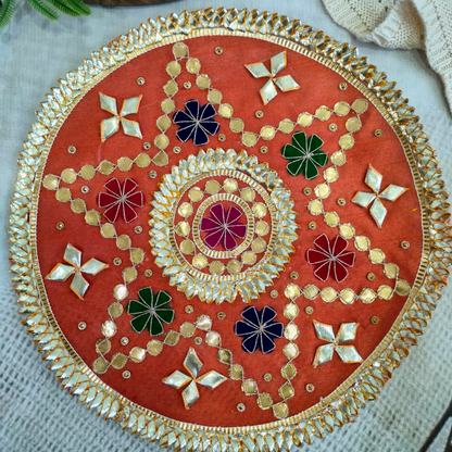 Orange Embellished Gota Patch (6 Pieces)