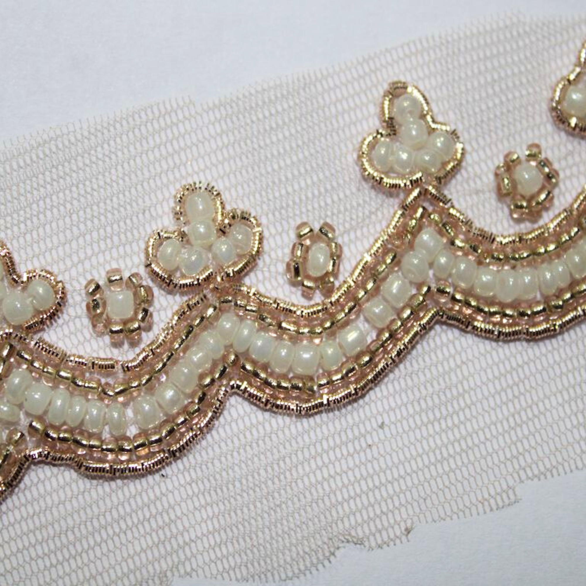 Handcrafted Pearl Embellished Trim