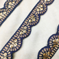 Navy Blue Scalloped Fancy Zari Trim