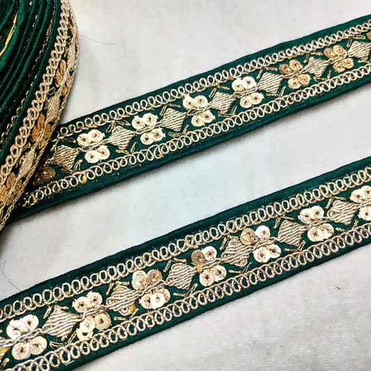 Dark Green Fancy Embellished Trim