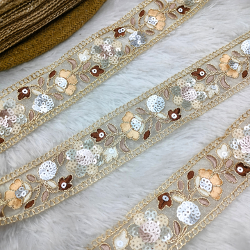 Neutral Floral Sequin Lace