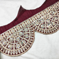 Scalloped Maroon Mirror Embellished Trim