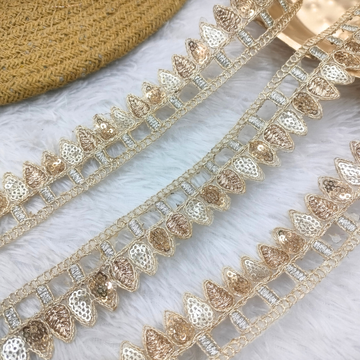 Dual-Tone Sequin Triangle Lace