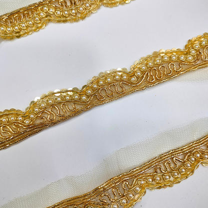 Golden Handwork Zardozi Work Lace