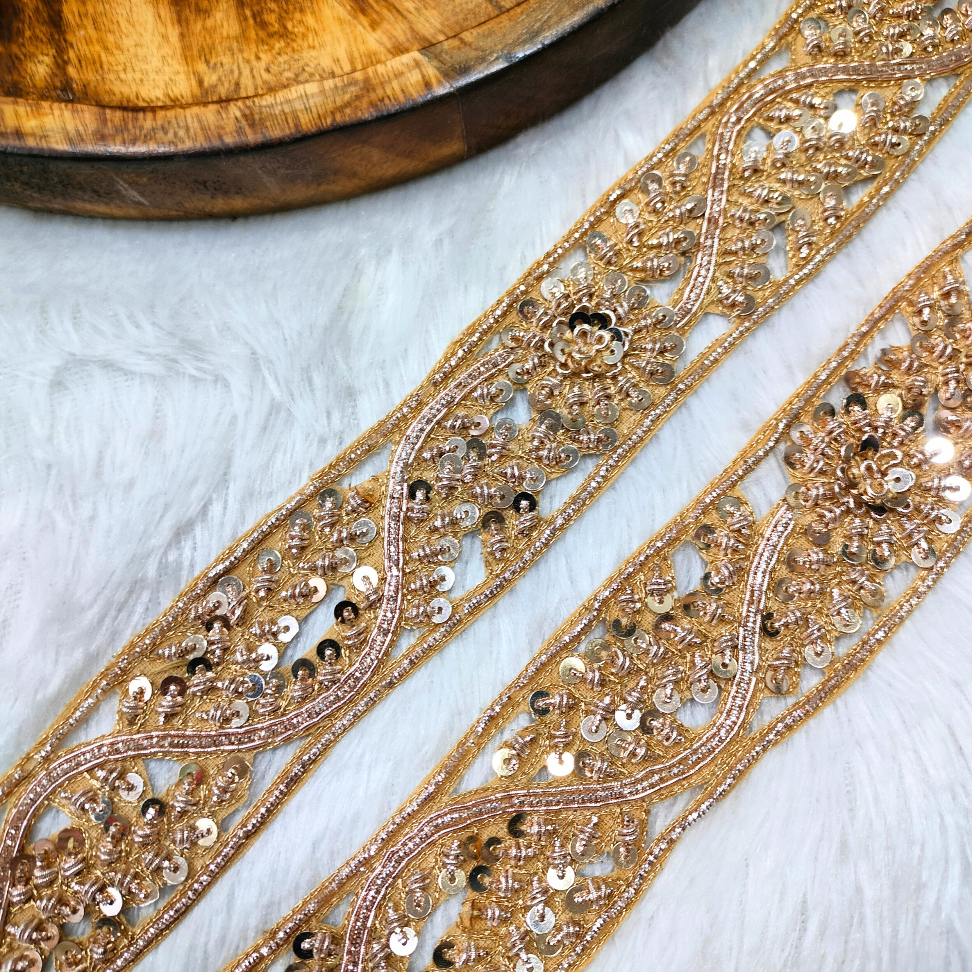 Golden Handcrafted Zardozi Trim