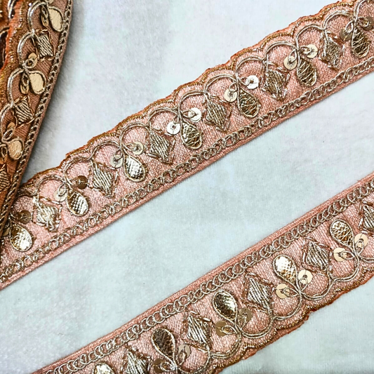 Peach Fancy Embellished Trim