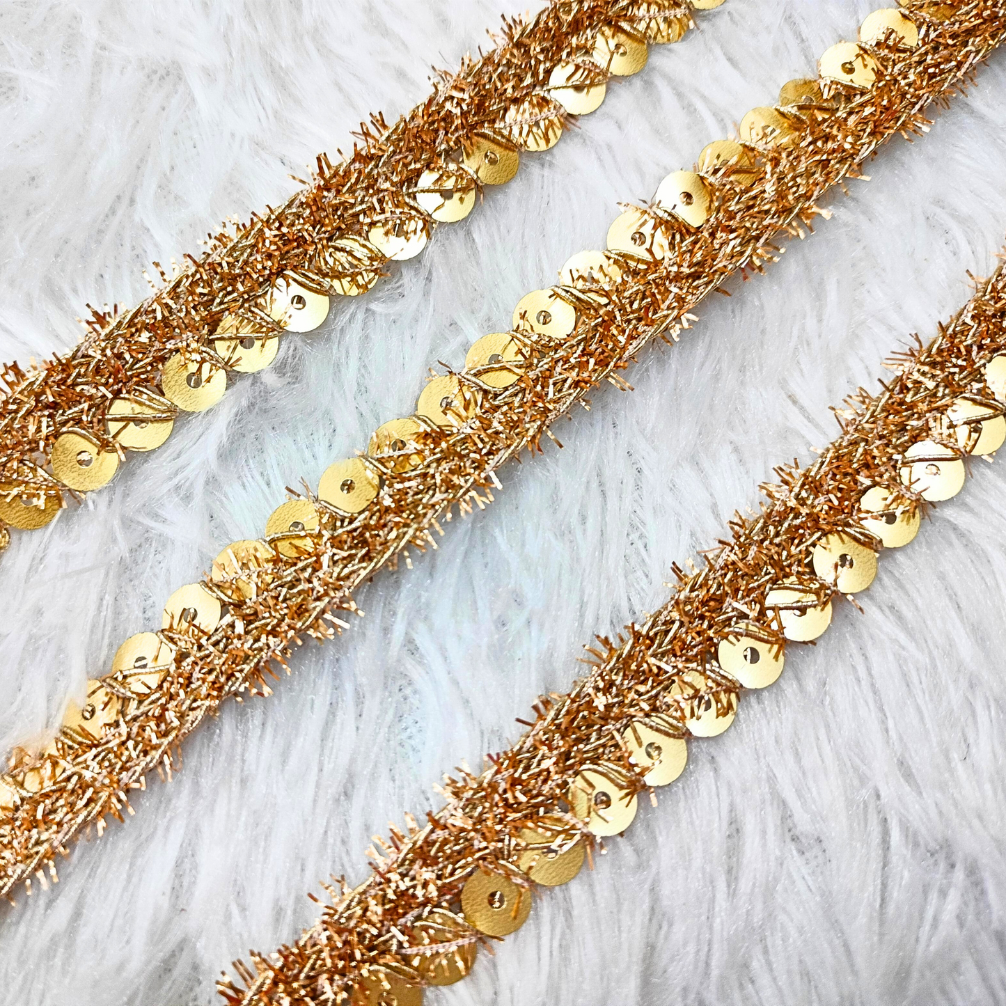 Golden Sequin Embellished Trim