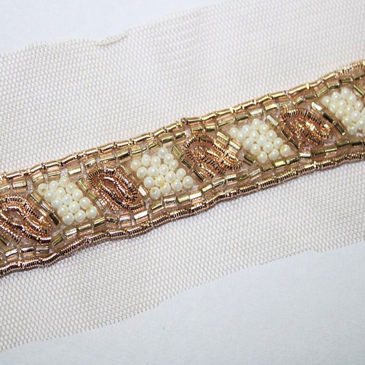 Rose Gold Embellished Handwork Trim