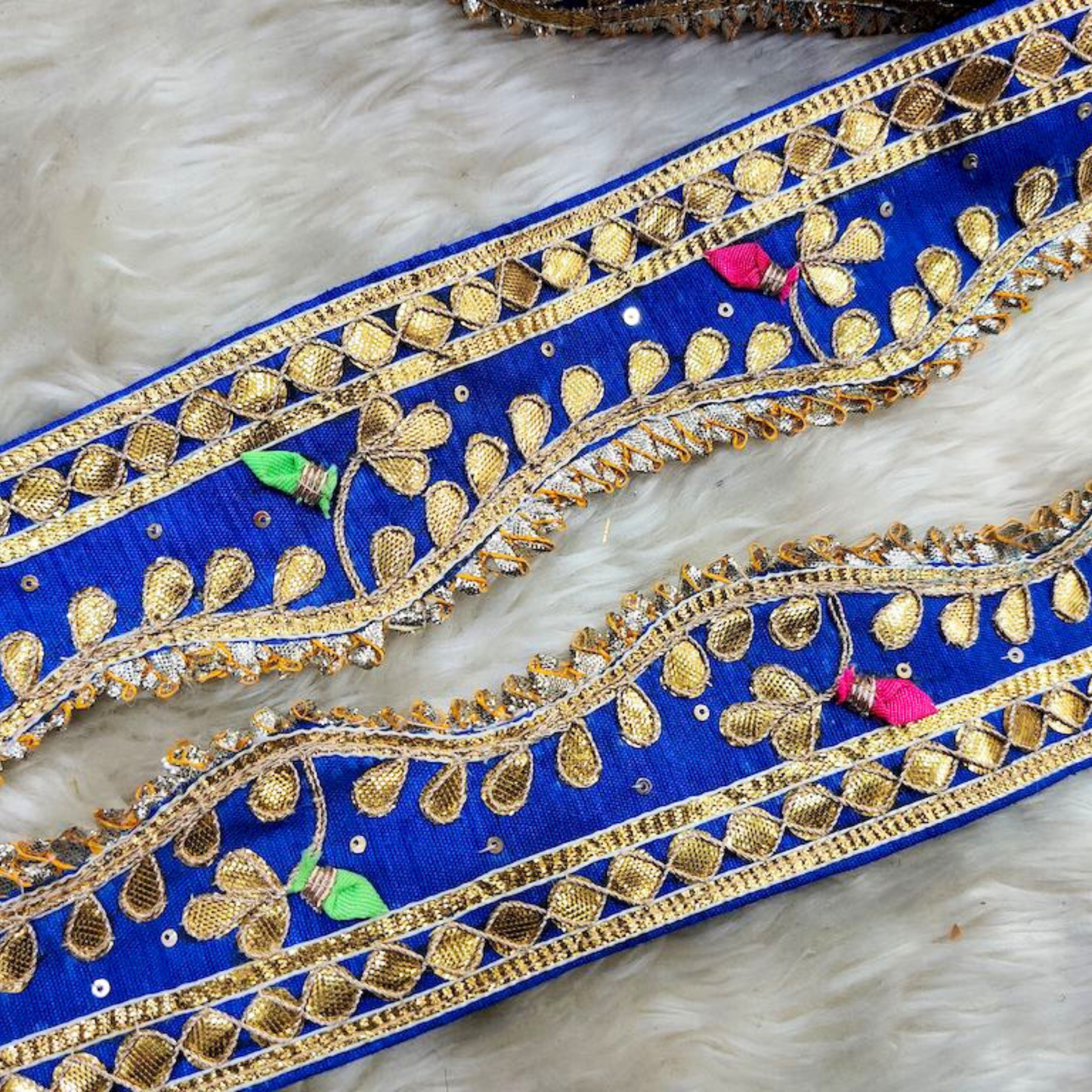 Blue Gota Embellished Handwork Trim