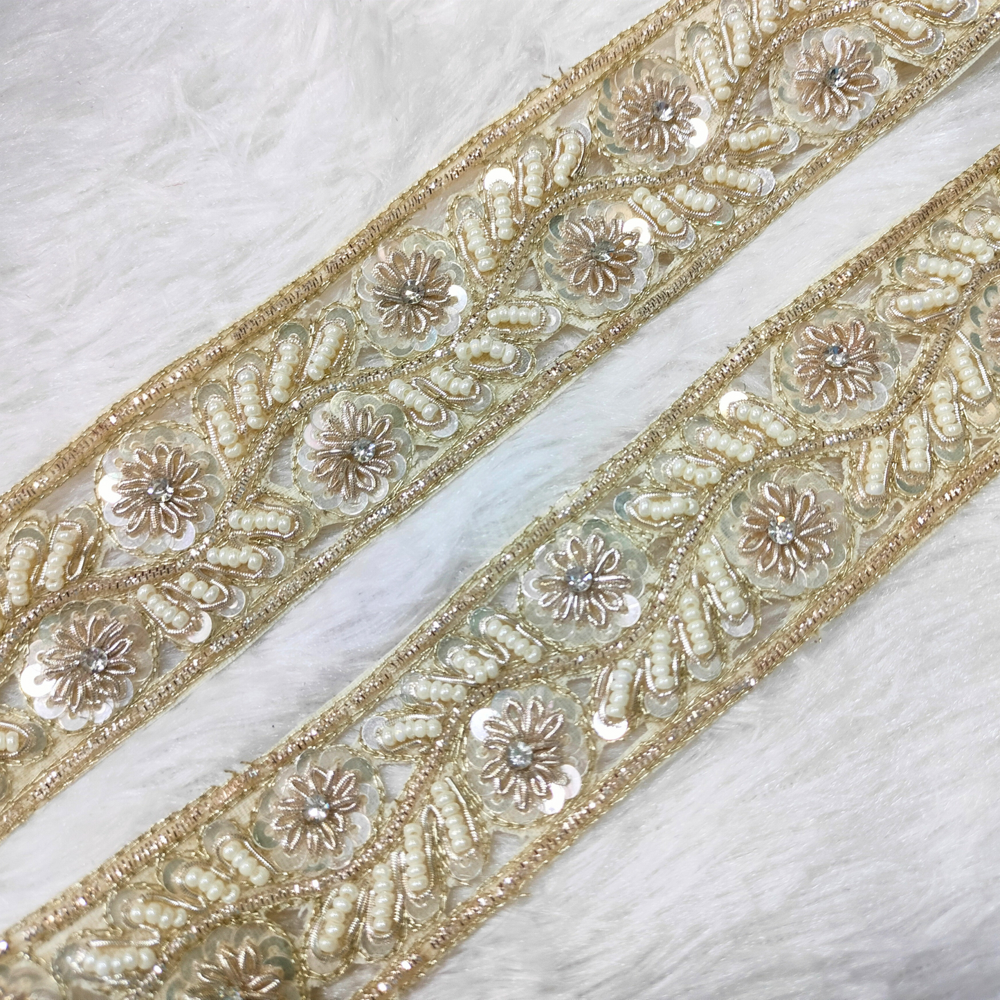 Water Gold Handcrafted Zardozi Trim