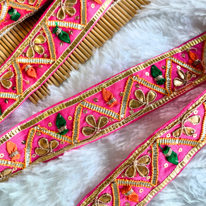 Pink Traditional Gota Trim