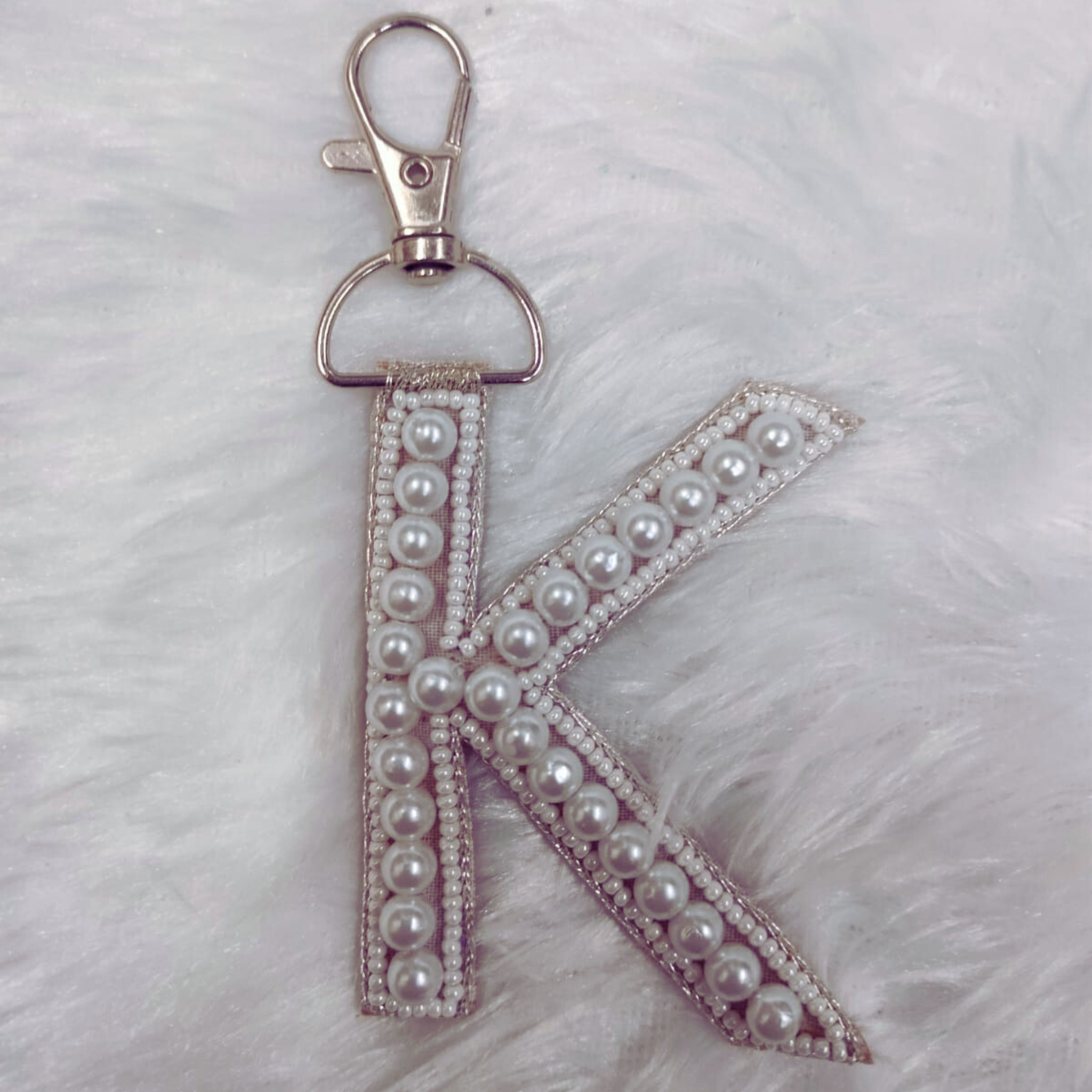 Pearl Monogram 'K' Bag Charm