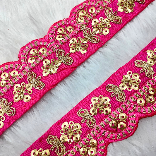 Pink Fancy Embellished Trim