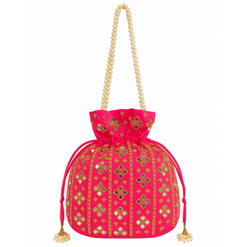 Fuchsia Mirror Gleam Potli