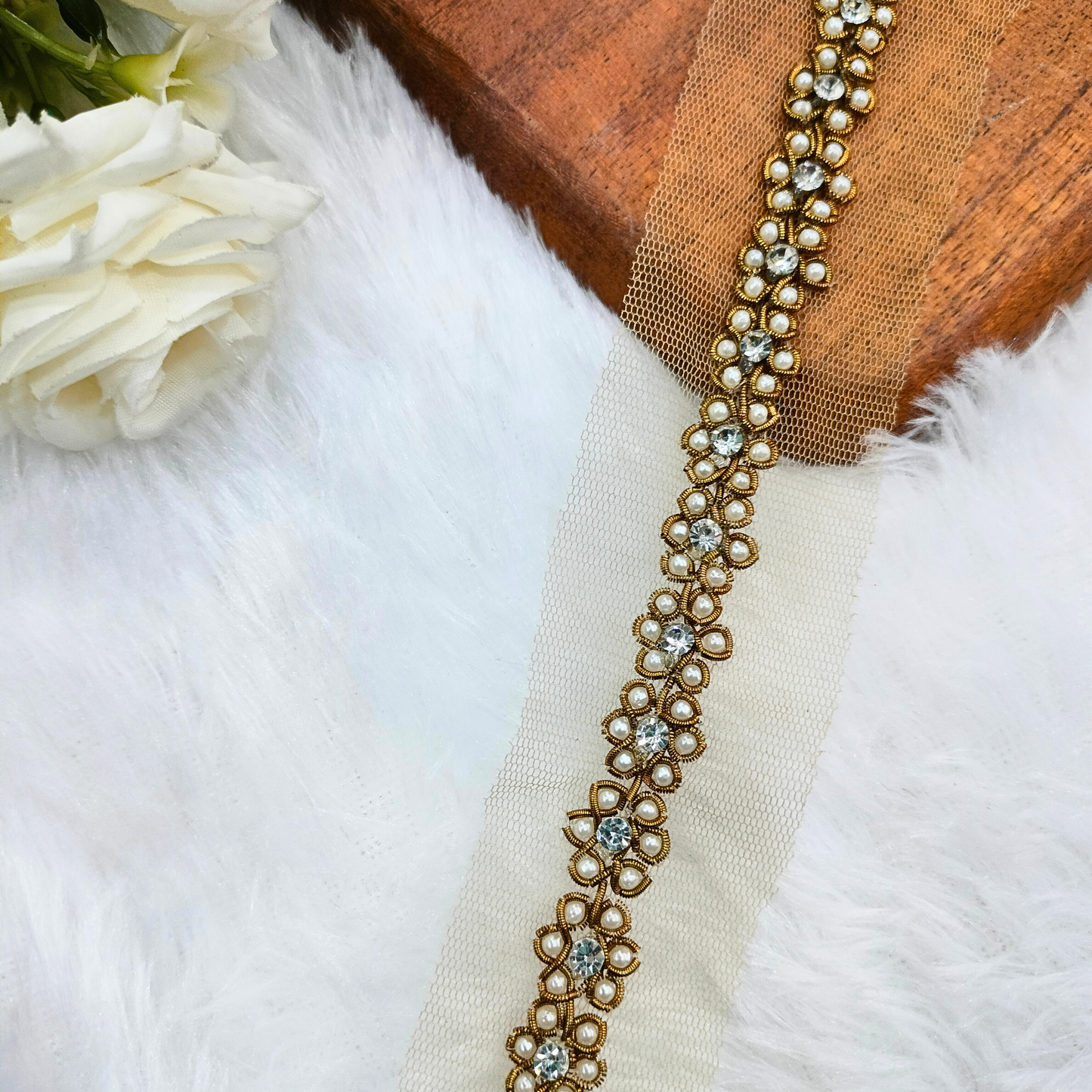 Antique Gold Floral Trim