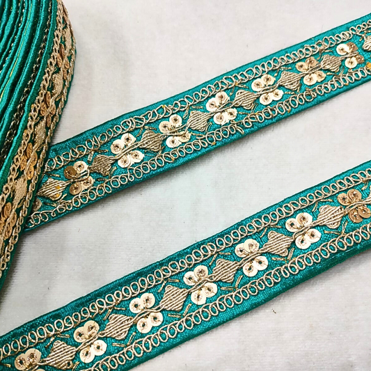 Rama Green Fancy Embellished Trim