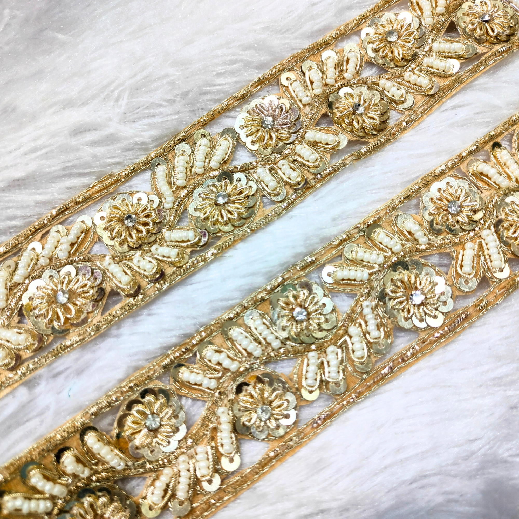 Golden Handcrafted Zardozi Trim