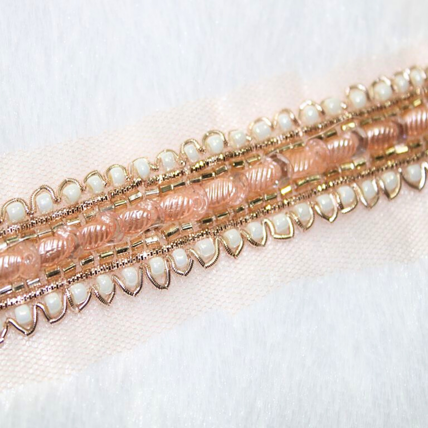 Rose Gold Embellished Handwork Trim