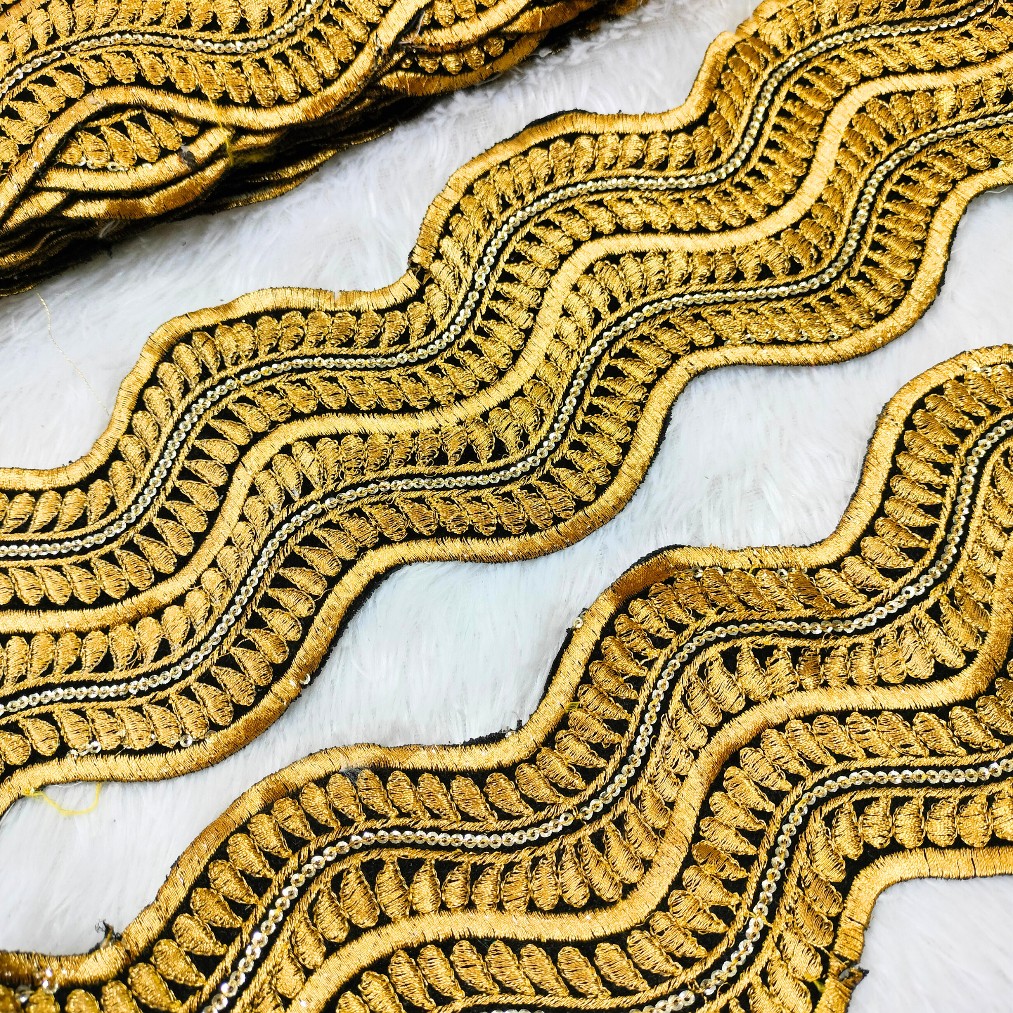 Black Embroidered Trim
