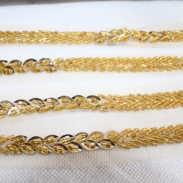 Golden Twinkling Beads Handwork Lace Border