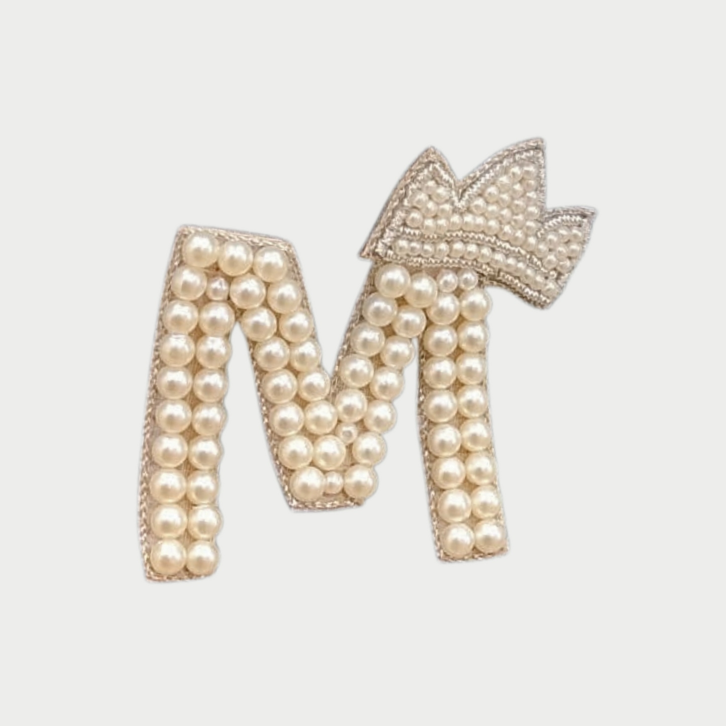 Regal Pearl Crown Alphabet 'M' Patch