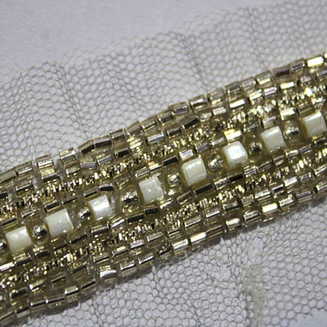 Gold Cutdana Embellished Handwork Trim