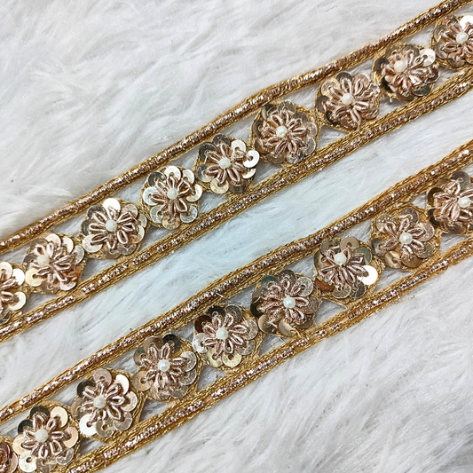 Rose Gold Floral Trim