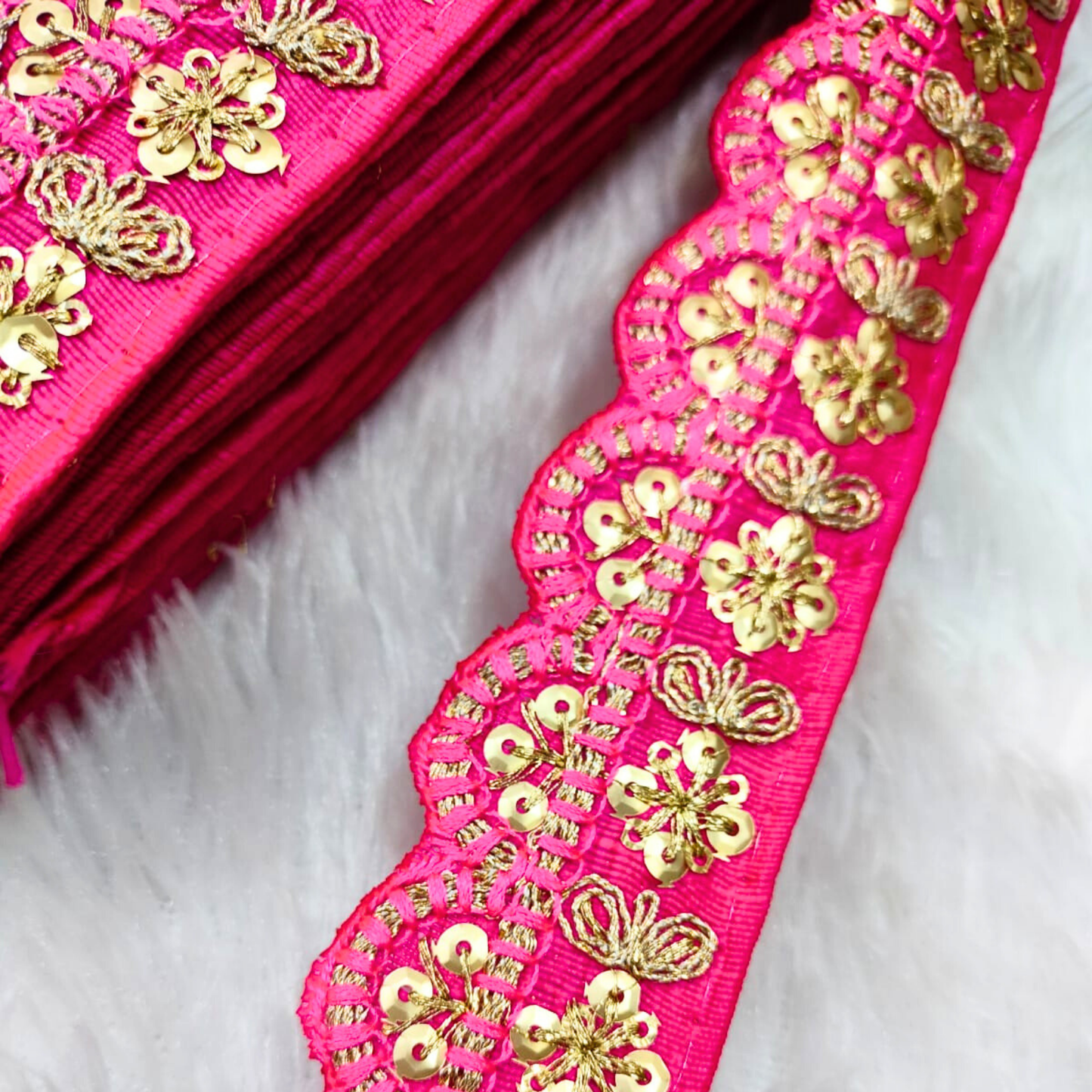 Pink Fancy Embellished Trim