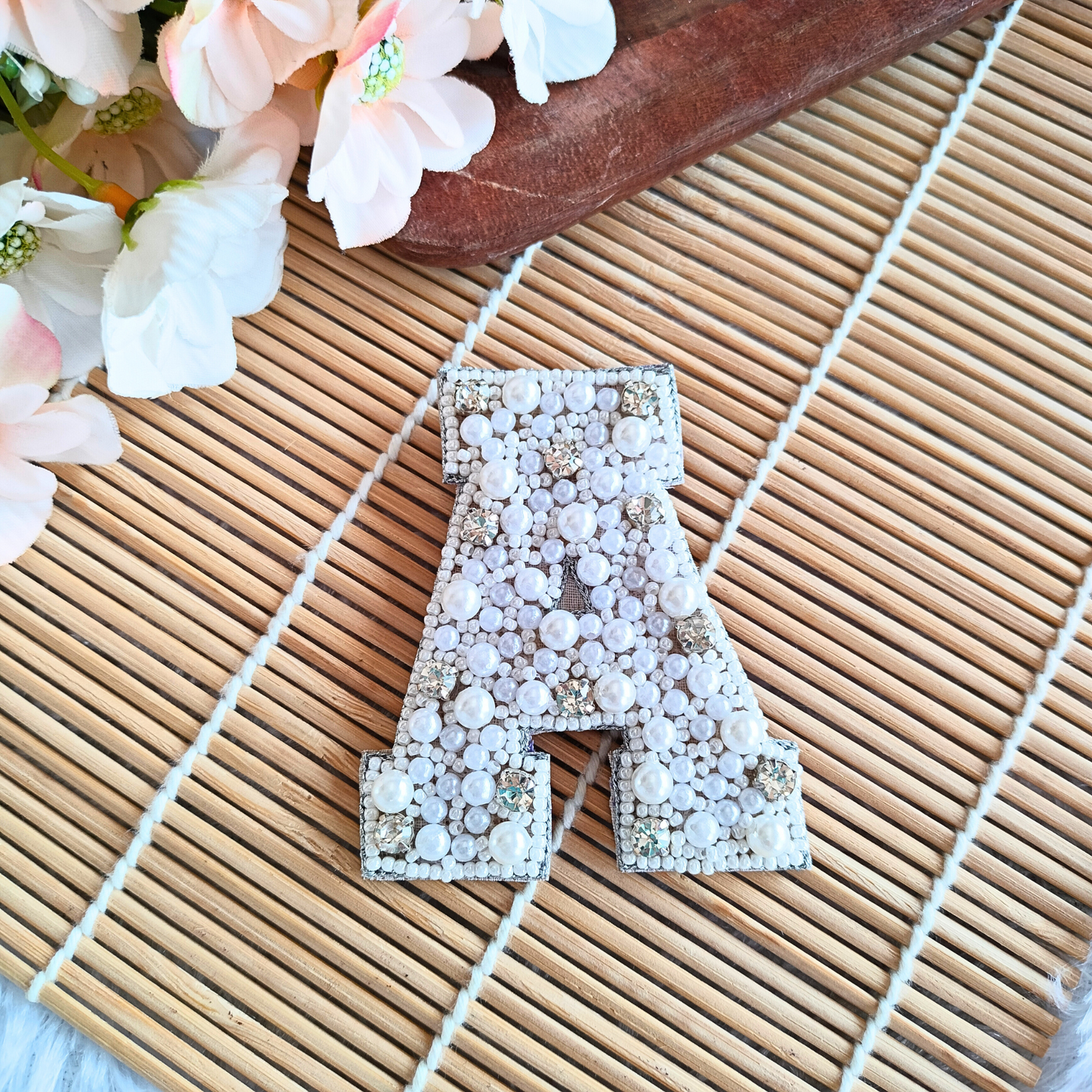 Stone & Pearl Alphabet 'A' Patch