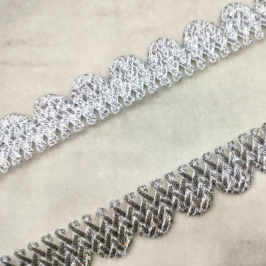 Silver Fancy Embellished Trim