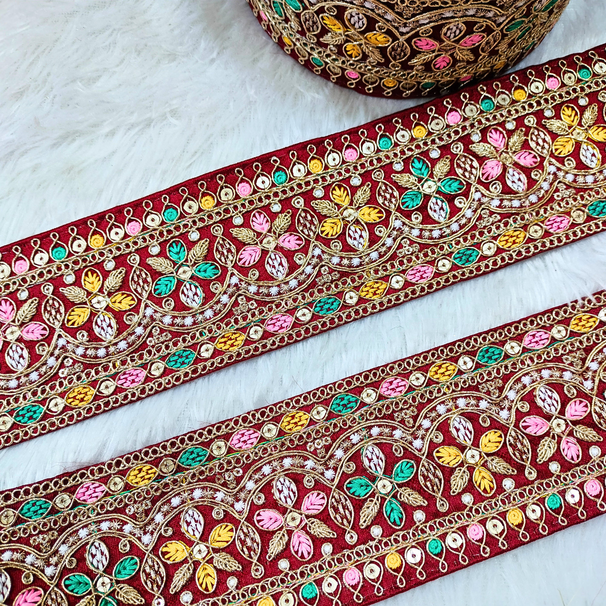 Multicolor Embroidered Lace