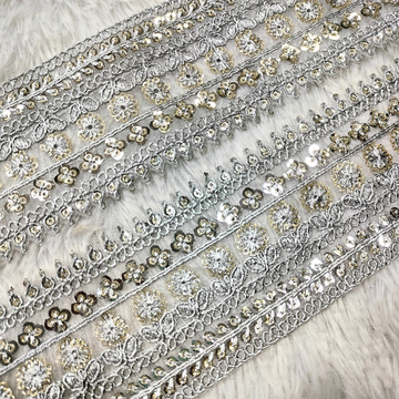 Fancy Silver Zari Trim