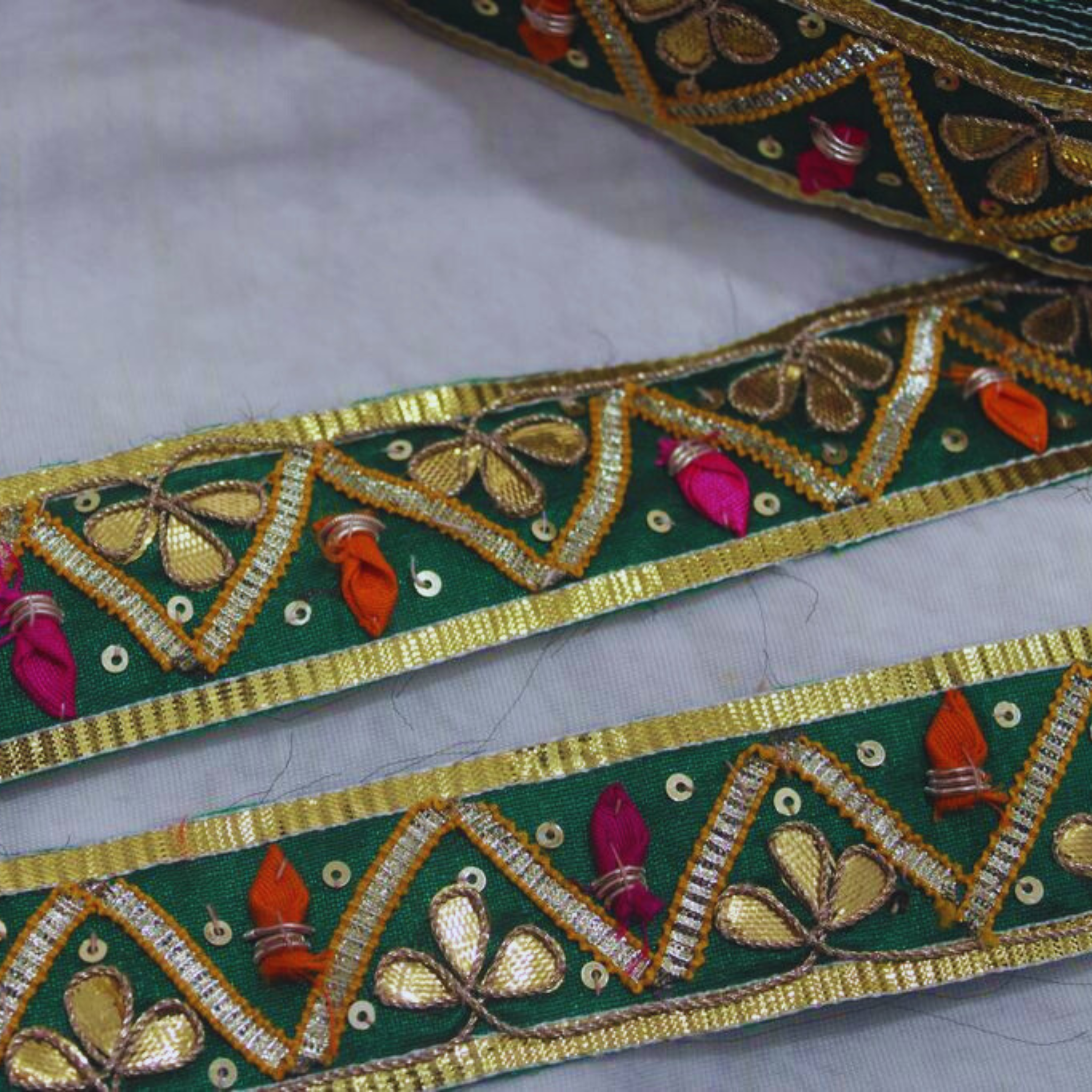 Green Traditional Gota Trim